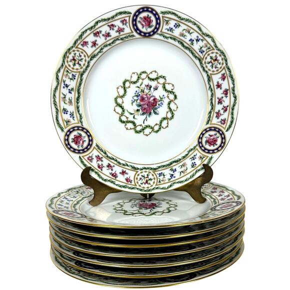 Haviland Limoges "Louveciennes" Dinner Plate 10.5" France-Set of 8-Pristine Mint - Picture 1 of 10